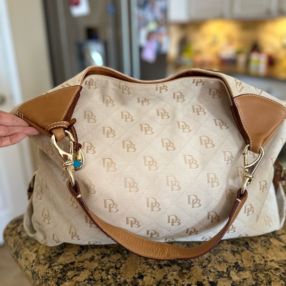 Dooney & Bourke canvas hobo style tote shopper bag • jumbo size - Picture 7 of 13